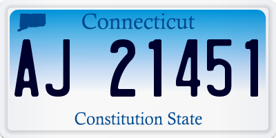 CT license plate AJ21451