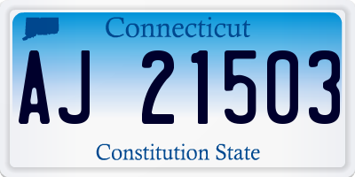 CT license plate AJ21503