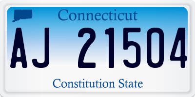CT license plate AJ21504