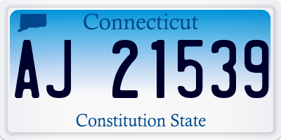 CT license plate AJ21539