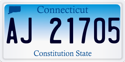 CT license plate AJ21705