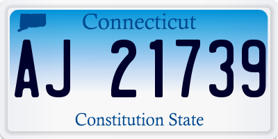 CT license plate AJ21739