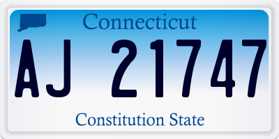 CT license plate AJ21747