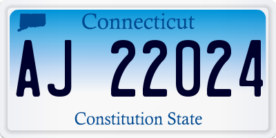 CT license plate AJ22024