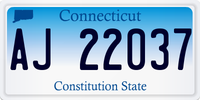 CT license plate AJ22037