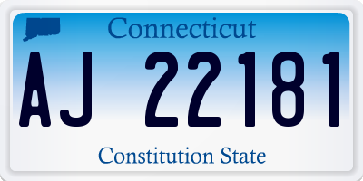 CT license plate AJ22181