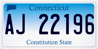 CT license plate AJ22196