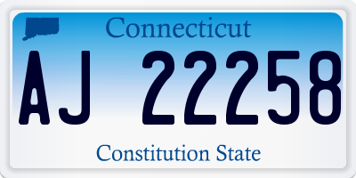 CT license plate AJ22258