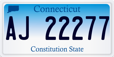 CT license plate AJ22277