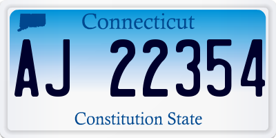 CT license plate AJ22354