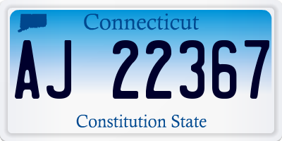 CT license plate AJ22367
