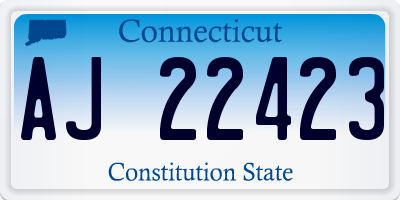 CT license plate AJ22423