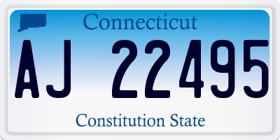 CT license plate AJ22495
