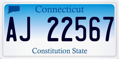 CT license plate AJ22567