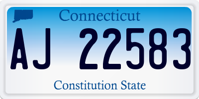 CT license plate AJ22583