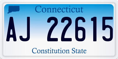 CT license plate AJ22615