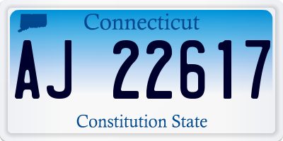 CT license plate AJ22617