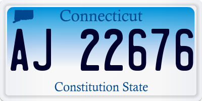 CT license plate AJ22676