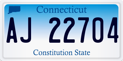 CT license plate AJ22704