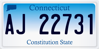 CT license plate AJ22731