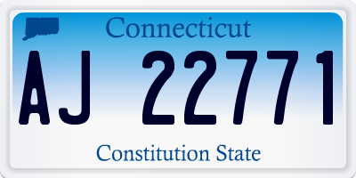 CT license plate AJ22771