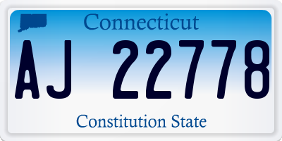 CT license plate AJ22778