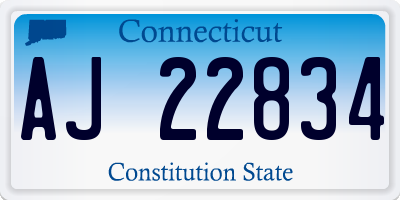 CT license plate AJ22834