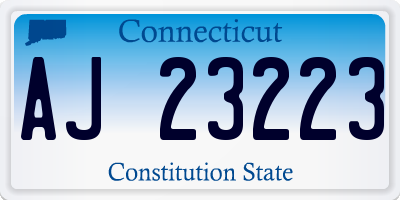 CT license plate AJ23223