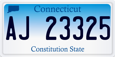 CT license plate AJ23325