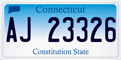 CT license plate AJ23326