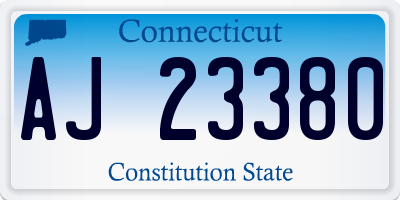 CT license plate AJ23380