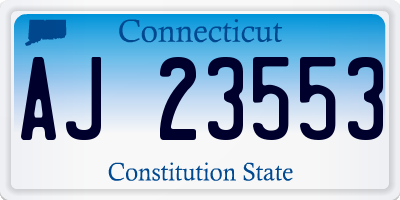 CT license plate AJ23553