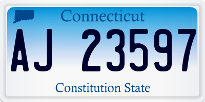 CT license plate AJ23597