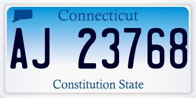 CT license plate AJ23768