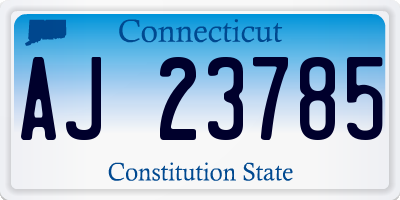 CT license plate AJ23785
