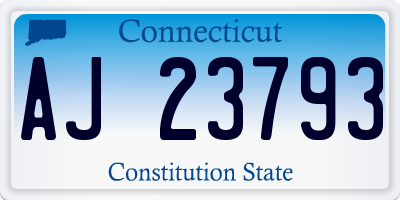 CT license plate AJ23793