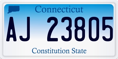 CT license plate AJ23805