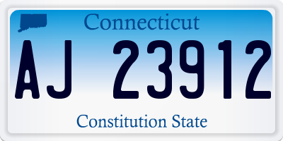 CT license plate AJ23912