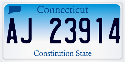 CT license plate AJ23914