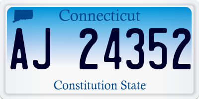 CT license plate AJ24352
