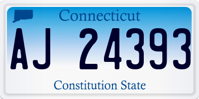 CT license plate AJ24393