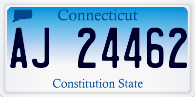 CT license plate AJ24462