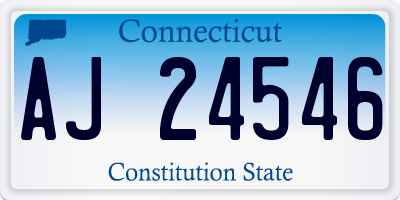 CT license plate AJ24546