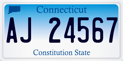 CT license plate AJ24567