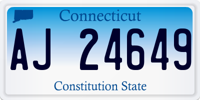 CT license plate AJ24649