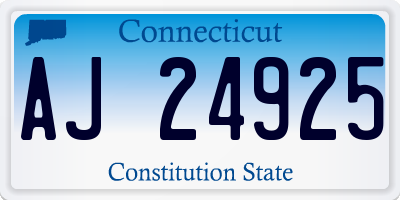 CT license plate AJ24925
