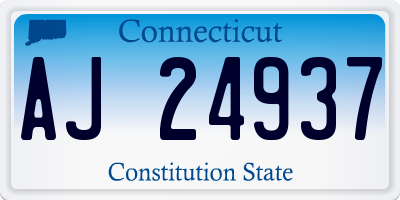 CT license plate AJ24937