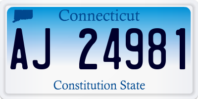 CT license plate AJ24981