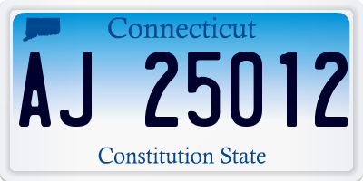 CT license plate AJ25012