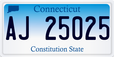 CT license plate AJ25025